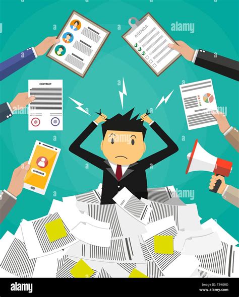 Stressed out worker cartoon Stock Vector Images - Alamy