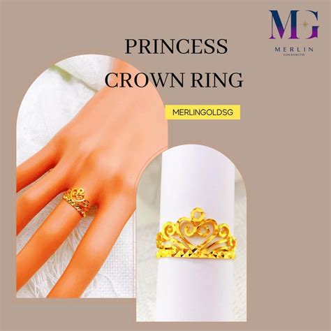 916 Gold Princess Crown Ring | Merlin Goldsmith