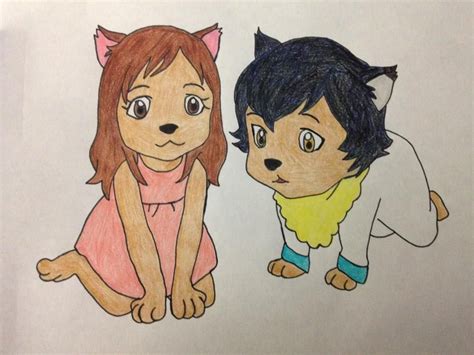 Young Yuki and Ame in their wolf pup forms from Wolf Children | Wolf children, Wolf pup, Yuki