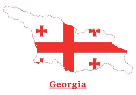 Georgia National Flag Map Design, Illustration Of Georgia Country Flag Inside The Map 15278598 ...