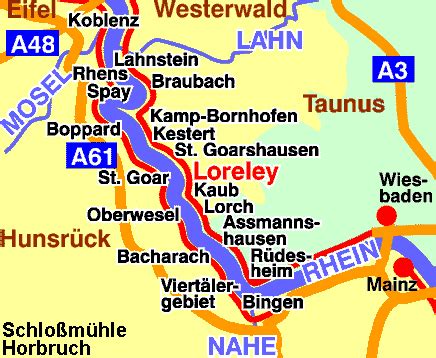 Map of Germany Rhine River maps German Valley road Rhineland Palatinate ...