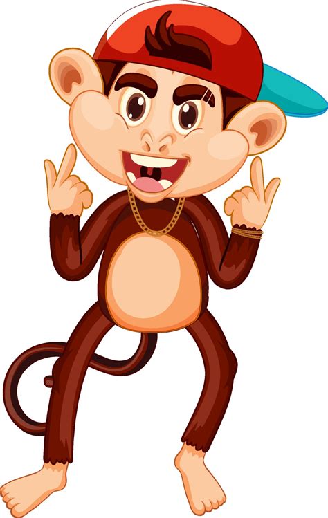 Swag monkey cartoon character 3216115 Vector Art at Vecteezy