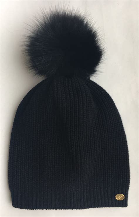 Hat. Italian Cashmere Wool Hat With Real Fur Pom Pom. Wool Hat. Fur Pom Pom Hat. Beanie Hat With ...