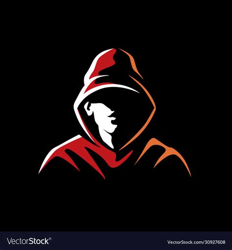 Mysterious man in a hood on dark background Vector Image