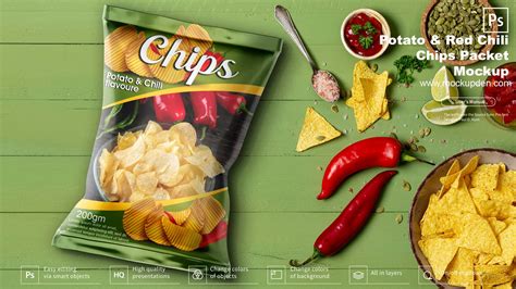 15+Best Free Snack Packaging Mockup PSD Potato, chips, salad