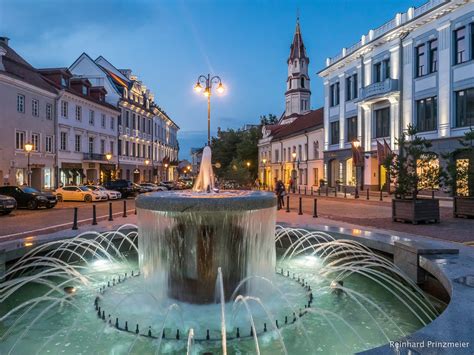 End of the day in the old town of Vilnius, Lithuania