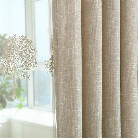 Solid Beige Curtains Grommet Top Drapes for Bedroom Set of 2 Panels – Anady Top