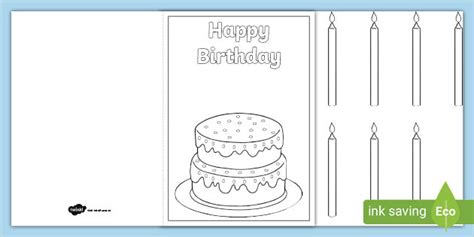 Birthday Cake Card Template (teacher made)