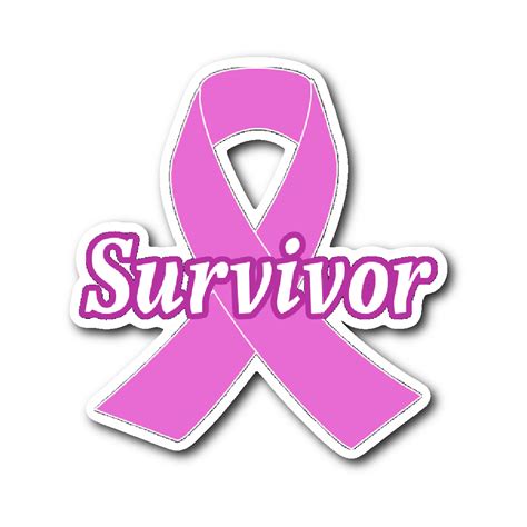 Pink Ribbon Survivor Sticker – Combat Breast Cancer