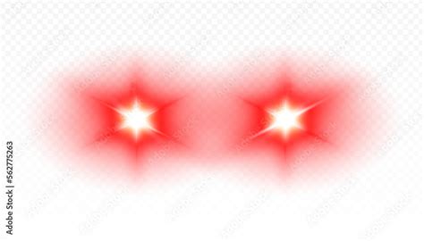 Laser red eyes meme on transparent background - graphic element for overlay. Eye light effect ...