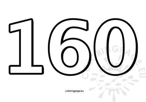 Printable Number 160 | Coloring Page