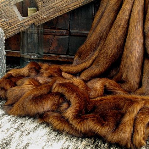 Raynard Faux Fur Throw fake fur blanket for Bed or Sofa with | Etsy