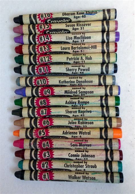 List Of Every Crayola Crayon Color Names