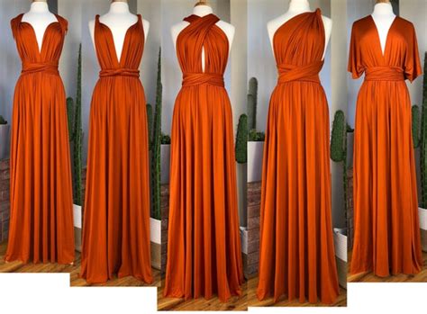 BURNT ORANGE Bridesmaid Dress/ CUSTOM Lengths/ Convertible - Etsy