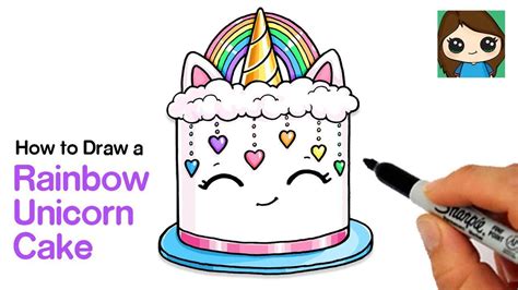 How to Draw a Rainbow Unicorn Cake Draw So Cute : r/DIY_Hobby