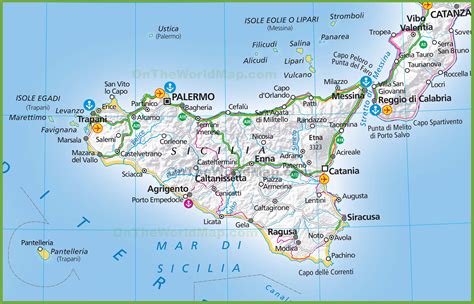 Large map of Sicily