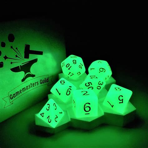 Glow In The Dark Green DND Dice - Glow In The Dark Store