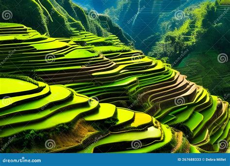 Banaue rice terraces stock illustration. Illustration of ecology ...