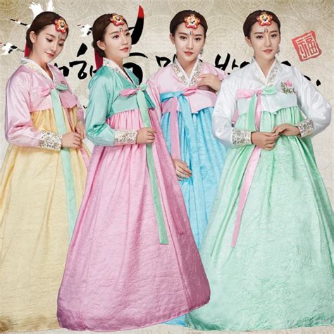 Top+Skirt Women Traditional Korean Hanbok Dress Korea Court Wedding Costume Female Korea Ancient ...