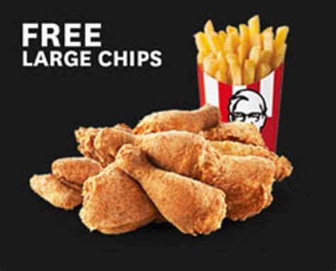 9 piece bucket + free large chips offer at KFC