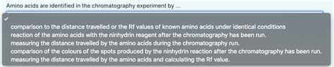 Solved Amino acids are identified in the chromatography | Chegg.com