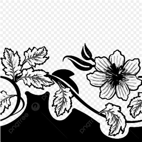 Design Black And White Pattern Flower Png | Best Flower Site