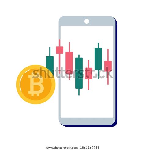 Bitcoin Price On Candlestick Chart Cryptocurrency Stock Vector (Royalty Free) 1861169788 ...