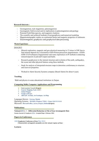 Curriculum vitae v_ghobadian2014 | PDF