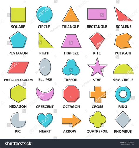 Basic Shapes Set Geometric Objects Collection Stock Vector (Royalty Free) 775855024 | Shutterstock