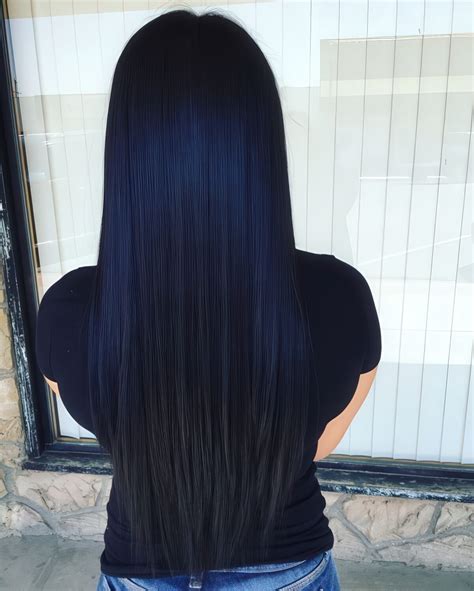 Ombre Hair Black To Dark Blue