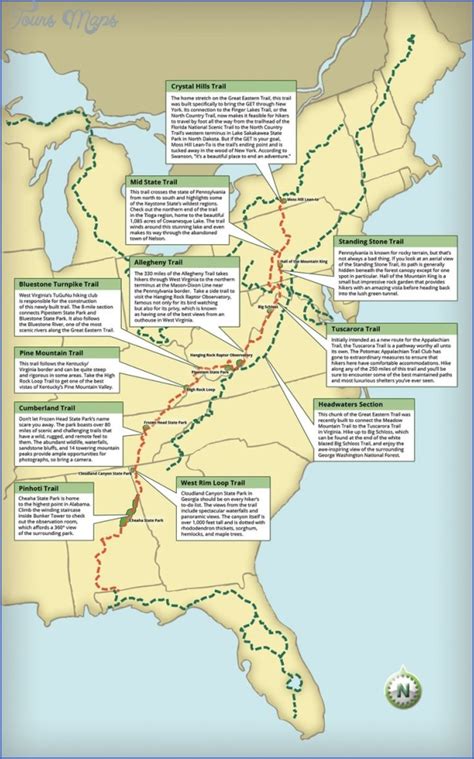 Appalachian Trail Hiking Map - ToursMaps.com