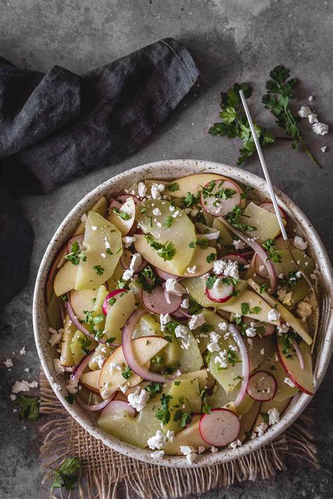 Pickled Chayote Salad with Apple and Radishes - Yummy Addiction