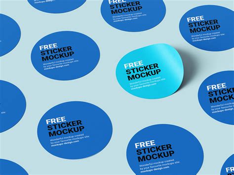 Free round sticker mockup - Mockups Design