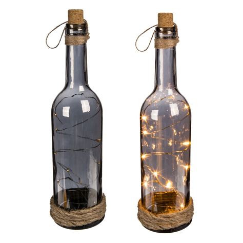 Decorative glass bottle with LED lights, on Close Up