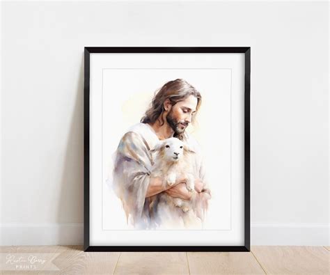 Jesus Holding Lamb Art Wall Art Home Decor Instant Download Digital PRINTABLE - Etsy