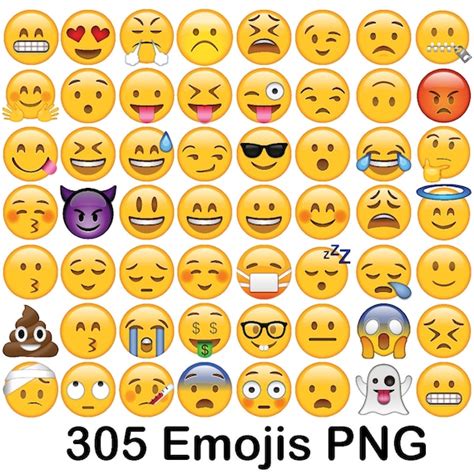 PNG Only Emoji Clipart Emoji Smileys Smiley Vector Emojis - Etsy