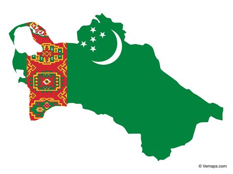 Flag Map of Turkmenistan | Free Vector Maps