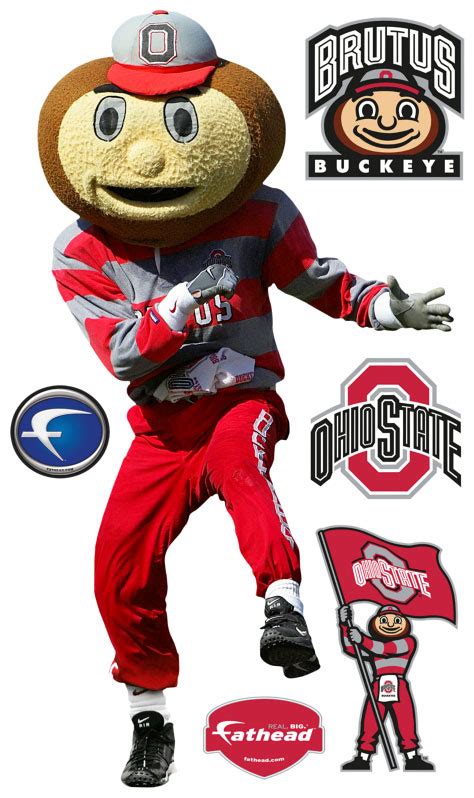 Brutus Buckeye (Mascot) Fathead NCAA Wall Graphic