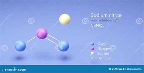 Sodium Nitrite, Molecular Structures, Food Additive, E250, 3d Model ...