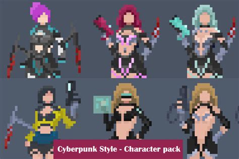 Pixel Art cyberpunk style Character Pack | 2D Characters | Unity Asset ...