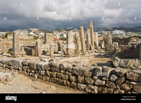 The Temple of the Obelisks dated around 1600 BC in Byblos, Lebanon ...