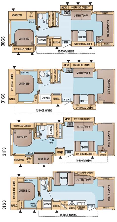 Jayco Greyhawk class C motorhome floorplans - large picture