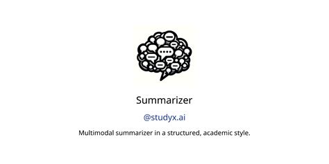 Summarizer GPTs features and functions, examples and prompts | GPT Store