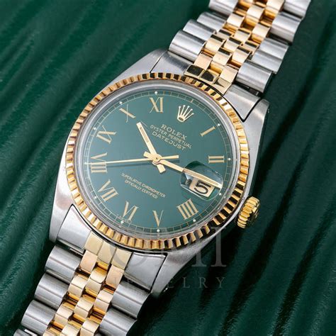 Rolex Datejust 1601 36MM Green Dial With Two Tone Bracelet - OMI Jewelry