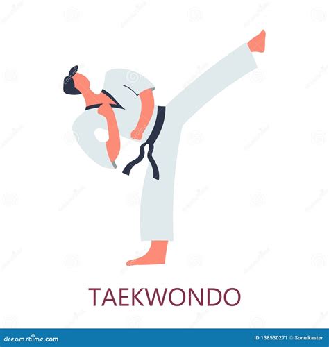 Taekwondo Korean Martial Art Competition Equipment Sport Cartoon Vector | CartoonDealer.com ...