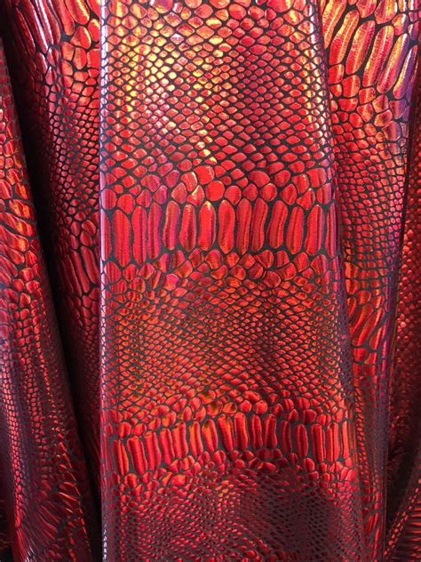 Iridescent Snake Skin Print on Nylon Two Way Stretch Spandex Fabric By The Yard