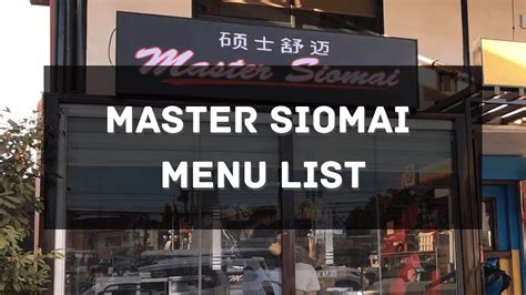 Master Siomai Menu Prices Philippines 2025 [Updated] — All About Philippines Menu