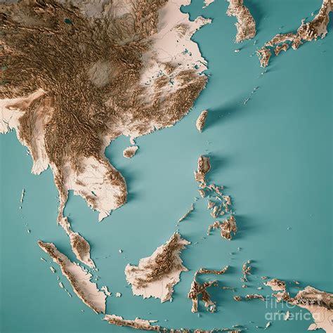 East Asia Relief Map