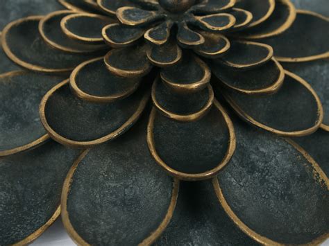 Black Dahlia Flower (Set of 5 pcs.) | Wall Hanging Brass Flower | Exotic India Art