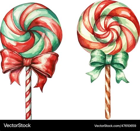 Christmas candy clipart isolated Royalty Free Vector Image